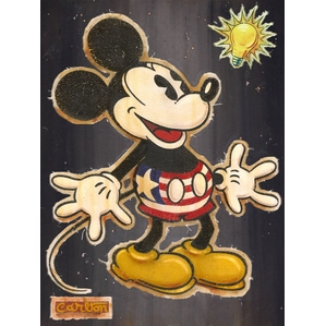 Trevor Carlton-Bright Idea  Lot 3 Giclee On Hand Painted Mixed Media Canvas