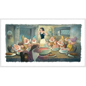 Toby Bluth-The Lost Soup Scene Hand Deckled Giclée On Paper