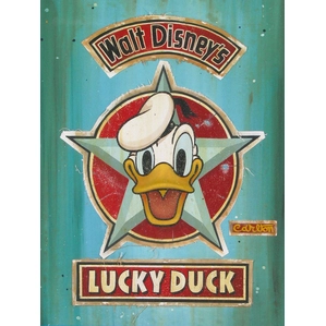 Trevor Carlton-Luck Duck  Lot 1 Giclee On Hand-Painted Mixed Media Canvas