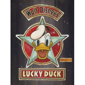 Trevor Carlton-Luck Duck  Lot 3 Giclee On Hand-Painted Mixed Media Canvas