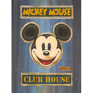 Trevor Carlton-Mickey Mouse  Lot 2 Giclee On Handpainted Mixed Media Canvas