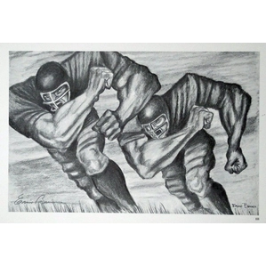 Ernie Barnes-The Pulling Guards Matted