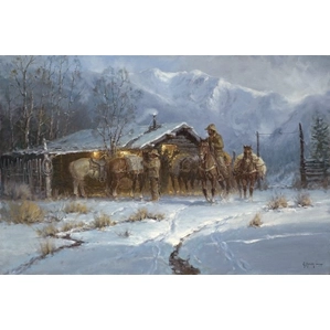 G Harvey-Line Shack Cowhands By G. Harvey Giclee On Canvas  Signed & Numbered