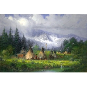 G Harvey-Peaceful Encampment By G. Harvey Giclee On Canvas  Signed & Numbered
