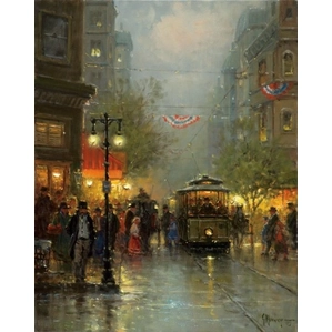 G Harvey-The Theater Crowd By G. Harvey Giclee On Canvas  Signed & Numbered