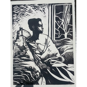 William Tolliver-Etching Contemplation Artist Signed
