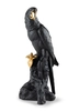 Lladro - Macaw Bird Sculpture. Black-Gold