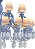Lladro Lighting - Belle de Nuit 24 Lights Chandelier Blue