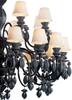 Lladro Lighting - Belle de Nuit 24 Lights Chandelier Absolute Black