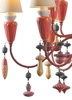 Lladro Lighting - Ivy and Seed 20 Lights Chandelier Medium Model Red Coral