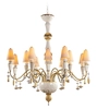 Lladro Lighting - Ivy and Seed 16 Lights Chandelier Medium Flat Model Golden Luster