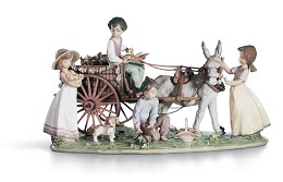 Enchanted Outing Le3000 1995-C by Lladro Image is watermarked for copyright protection and is not present on the actual art work.