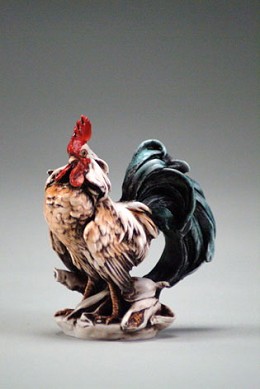 Rooster by Giuseppe Armani Image is watermarked for copyright protection and is not present on the actual art work.