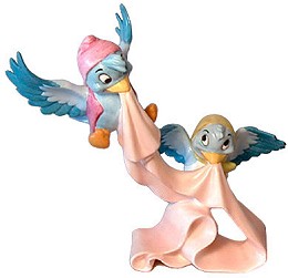Cinderella Birds Well Tie A Sash Around It by WDCC Disney Classics Image is watermarked for copyright protection and is not present on the actual art work.