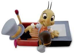 Pinocchio Jiminy Cricket Let Your Conscience Be Your Guide by WDCC Disney Classics Image is watermarked for copyright protection and is not present on the actual art work.