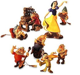 Snow White And The Seven Dwarfs Ornament Set by WDCC Disney Classics Image is watermarked for copyright protection and is not present on the actual art work.