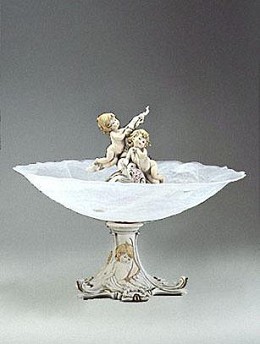 Cherubs With Flowers - Centerpiece by Giuseppe Armani Image is watermarked for copyright protection and is not present on the actual art work.
