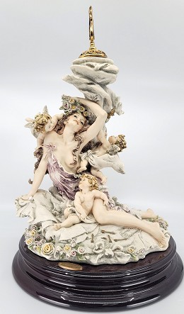 Girl With Cherubs Table Centerpiece by Giuseppe Armani Image is watermarked for copyright protection and is not present on the actual art work.