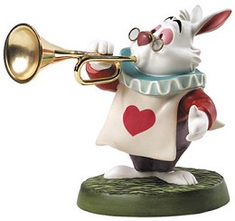 Alice In Wonderland White Rabbit Royal Fanfare by WDCC Disney Classics Image is watermarked for copyright protection and is not present on the actual art work.