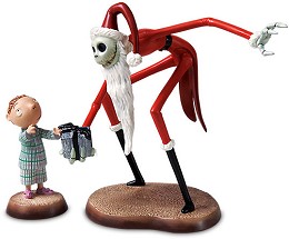 The Nightmare Before Christmas Santa Jack And Timmy A Ghoulish Gift by WDCC Disney Classics Image is watermarked for copyright protection and is not present on the actual art work.