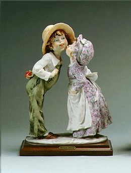 Shy Kiss by Giuseppe Armani Image is watermarked for copyright protection and is not present on the actual art work.