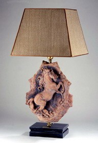 Leonardo Horse Lamp by Giuseppe Armani Image is watermarked for copyright protection and is not present on the actual art work.