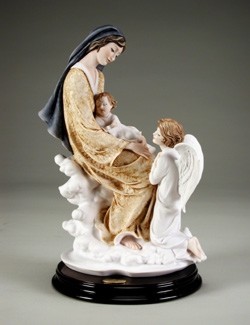 Madonna And Child With Angel by Giuseppe Armani Image is watermarked for copyright protection and is not present on the actual art work.