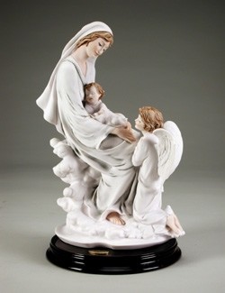 Madonna And Child With Angel by Giuseppe Armani Image is watermarked for copyright protection and is not present on the actual art work.