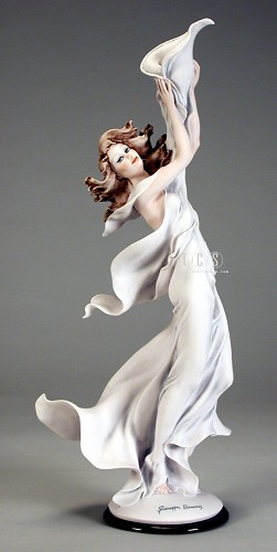 Girl With Calla Lily Candleholder-Left by Giuseppe Armani Image is watermarked for copyright protection and is not present on the actual art work.