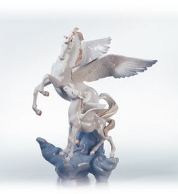 Pegasus Le1500 1994-2003 by Lladro Image is watermarked for copyright protection and is not present on the actual art work.