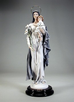 Madonna And Child With Lilies by Giuseppe Armani Image is watermarked for copyright protection and is not present on the actual art work.