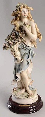 Spring-Lady W/flower Basket by Giuseppe Armani Image is watermarked for copyright protection and is not present on the actual art work.