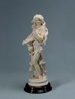 Spring-Lady With Flower Basket by Giuseppe Armani Image is watermarked for copyright protection and is not present on the actual art work.