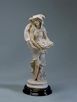 Winter-Lady With Cowl by Giuseppe Armani Image is watermarked for copyright protection and is not present on the actual art work.
