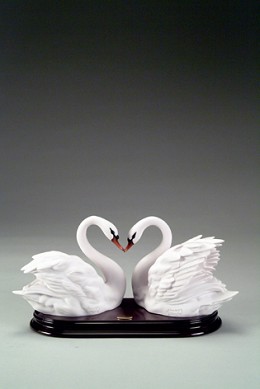 Two Swans by Giuseppe Armani Image is watermarked for copyright protection and is not present on the actual art work.