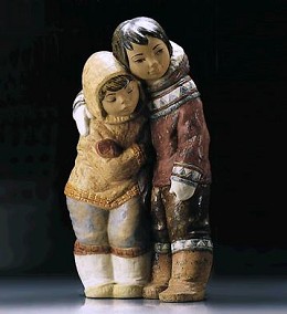Couple From The Artic 1971-99 by Lladro Image is watermarked for copyright protection and is not present on the actual art work.