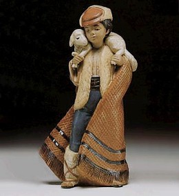 Mountain Shepherd 1987-99 by Lladro Image is watermarked for copyright protection and is not present on the actual art work.