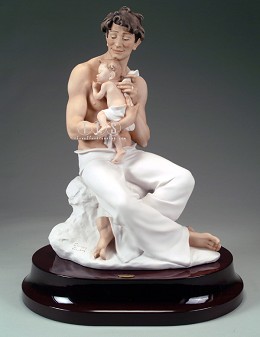 Father's Joy by Giuseppe Armani Image is watermarked for copyright protection and is not present on the actual art work.