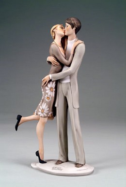 First Kiss by Giuseppe Armani Image is watermarked for copyright protection and is not present on the actual art work.