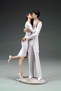 First Kiss by Giuseppe Armani Image is watermarked for copyright protection and is not present on the actual art work.