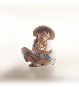 Boy's Best Friend by Lladro Image is watermarked for copyright protection and is not present on the actual art work.