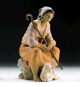 The Shepherdess 1989-99 by Lladro Image is watermarked for copyright protection and is not present on the actual art work.