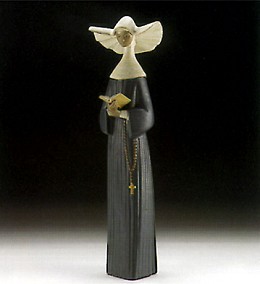 A Prayful Moment (blue) 1996-99 by Lladro Image is watermarked for copyright protection and is not present on the actual art work.
