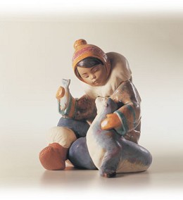 Cold Weather Companions by Lladro Image is watermarked for copyright protection and is not present on the actual art work.
