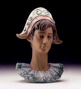 Pensive Harlequin Head 1997-99*** by Lladro Image is watermarked for copyright protection and is not present on the actual art work.