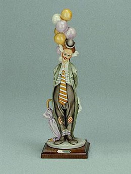 The Pensive Clown With Balloons by Giuseppe Armani Image is watermarked for copyright protection and is not present on the actual art work.