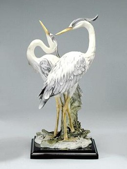Pair Of Herons by Giuseppe Armani Image is watermarked for copyright protection and is not present on the actual art work.
