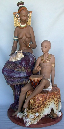 Watusi Queen by Lladro Image is watermarked for copyright protection and is not present on the actual art work.