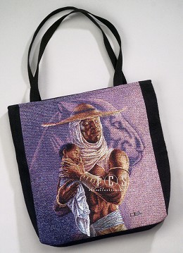 Protector Tote Bag by Ebony Visions Image is watermarked for copyright protection and is not present on the actual art work.