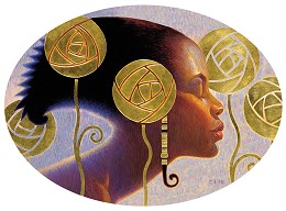 The Vision Begins Plate by Ebony Visions Image is watermarked for copyright protection and is not present on the actual art work.